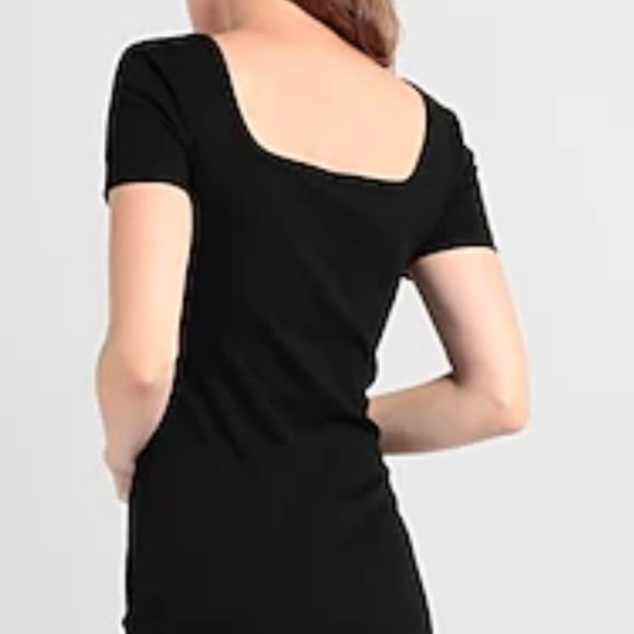 New 1X Puma Black Ribbed Square Neck Bodycon Dress - Picture 3 of 16